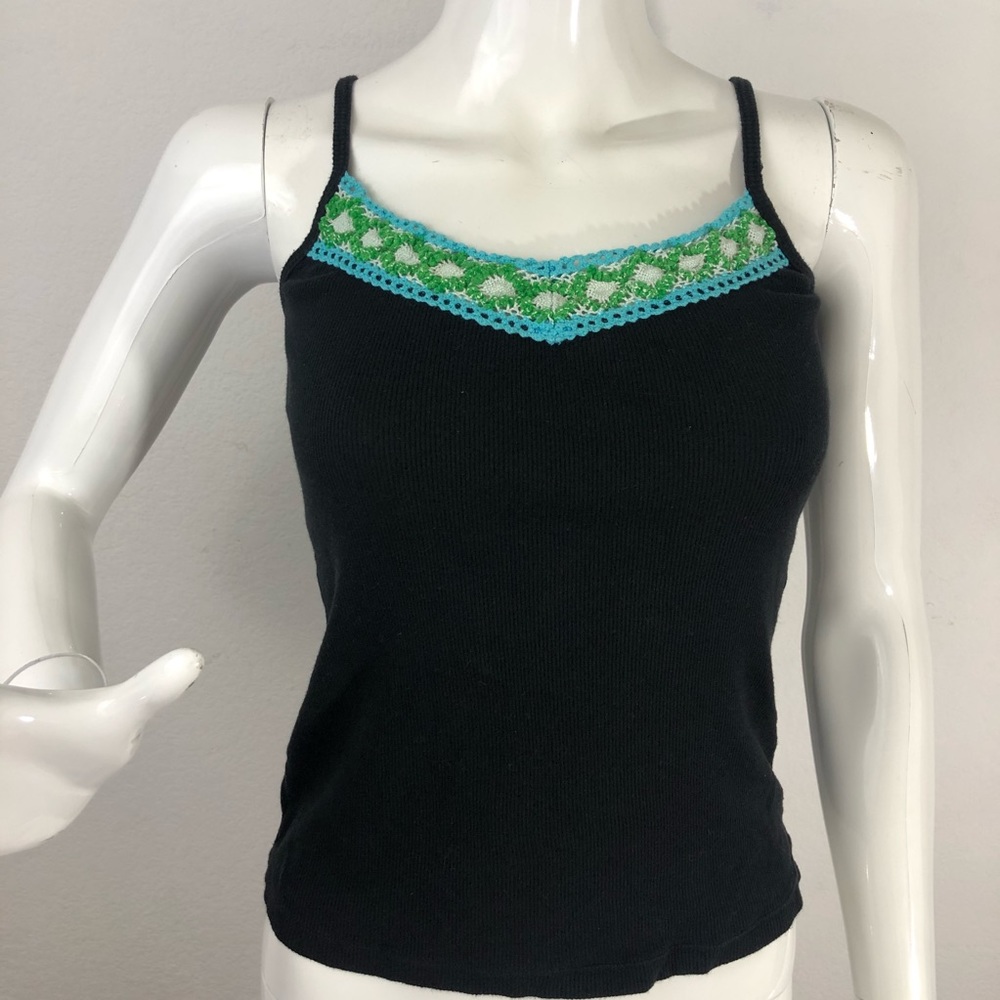 Free People Embroidered Basic Spaghetti Tank Top - image 1